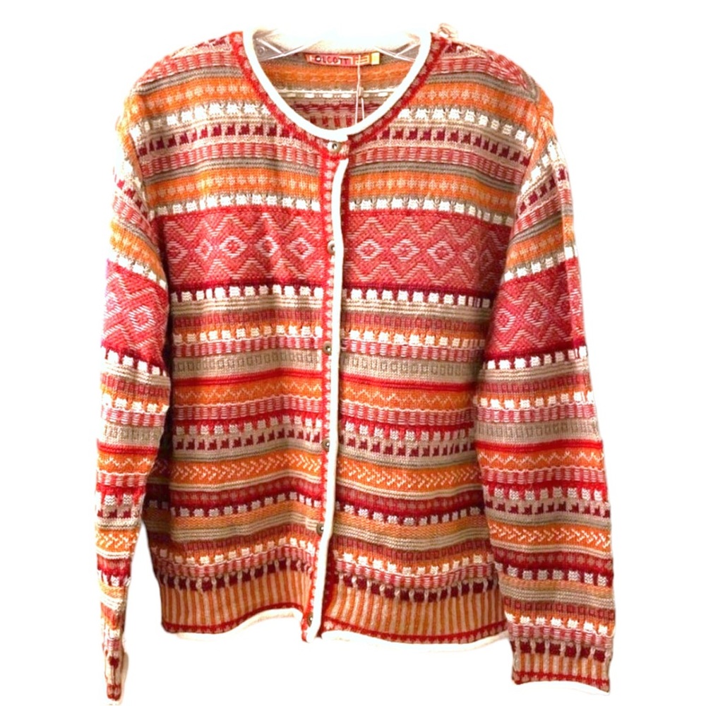 Kuna animo alpaca short cardigan NWT Western Native American Design PLEASE READ